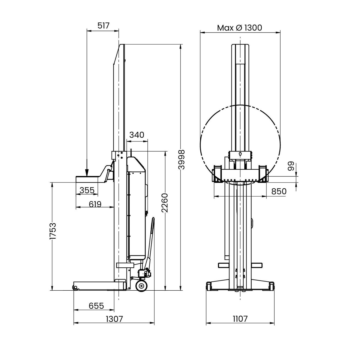Podnośnik kolumnowy Mobilny Rotary HydroLift S4 4-7.5